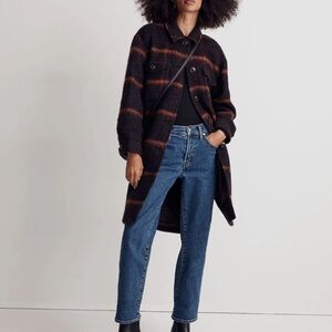 Madewell Long Shirt-Jacket in Cozy Wool/Alpaca Blend